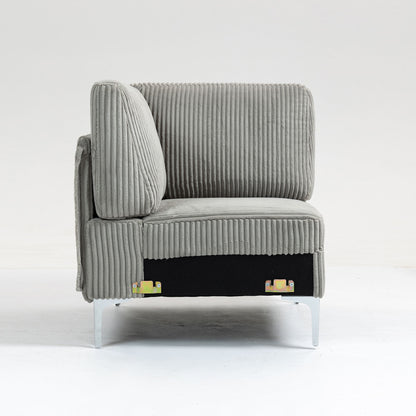Modular Sectional Sofa Corner Seat, Middle Seat Module Couch - Gray
