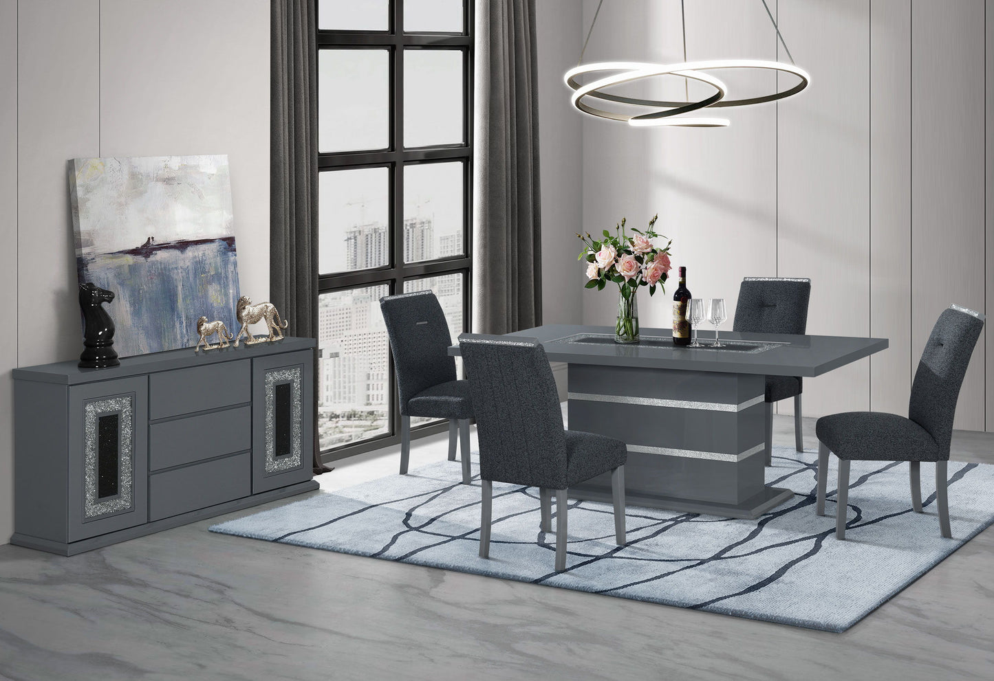 Ariya - Dining Table - Dark Gray