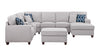 Tina - 8 Piece Upholstered Sectional With Ottoman - Light Gray