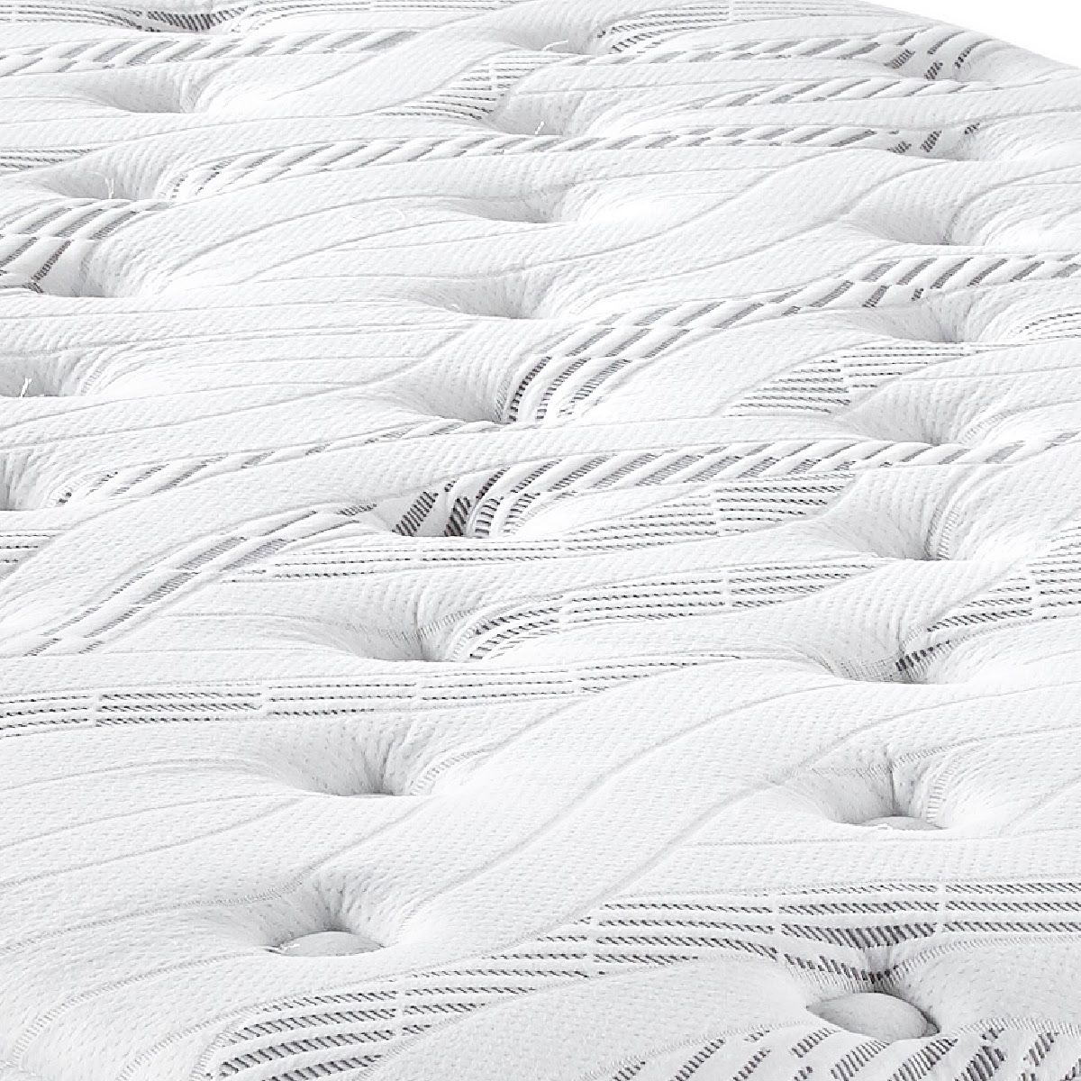 10" Twin Long Quilted Hybrid Mattress, Medium Firm - Black / White