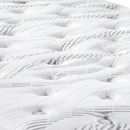 10" Twin Long Quilted Hybrid Mattress, Medium Firm - Black / White