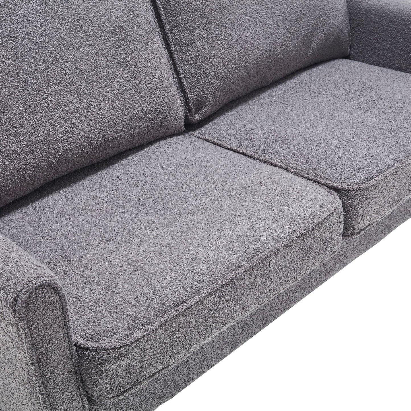 Mid Century Modern Loveseat Sofa, 2 Seater With USB & Removable Pillow Cover - Gray