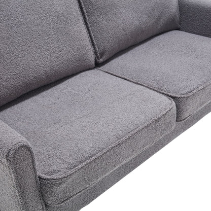 Mid Century Modern Loveseat Sofa, 2 Seater With USB & Removable Pillow Cover - Gray