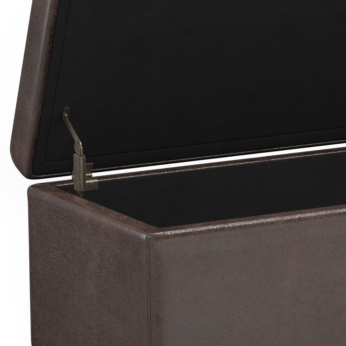 Avalon - Extra Large Storage Ottoman Bench - Distressed Brown