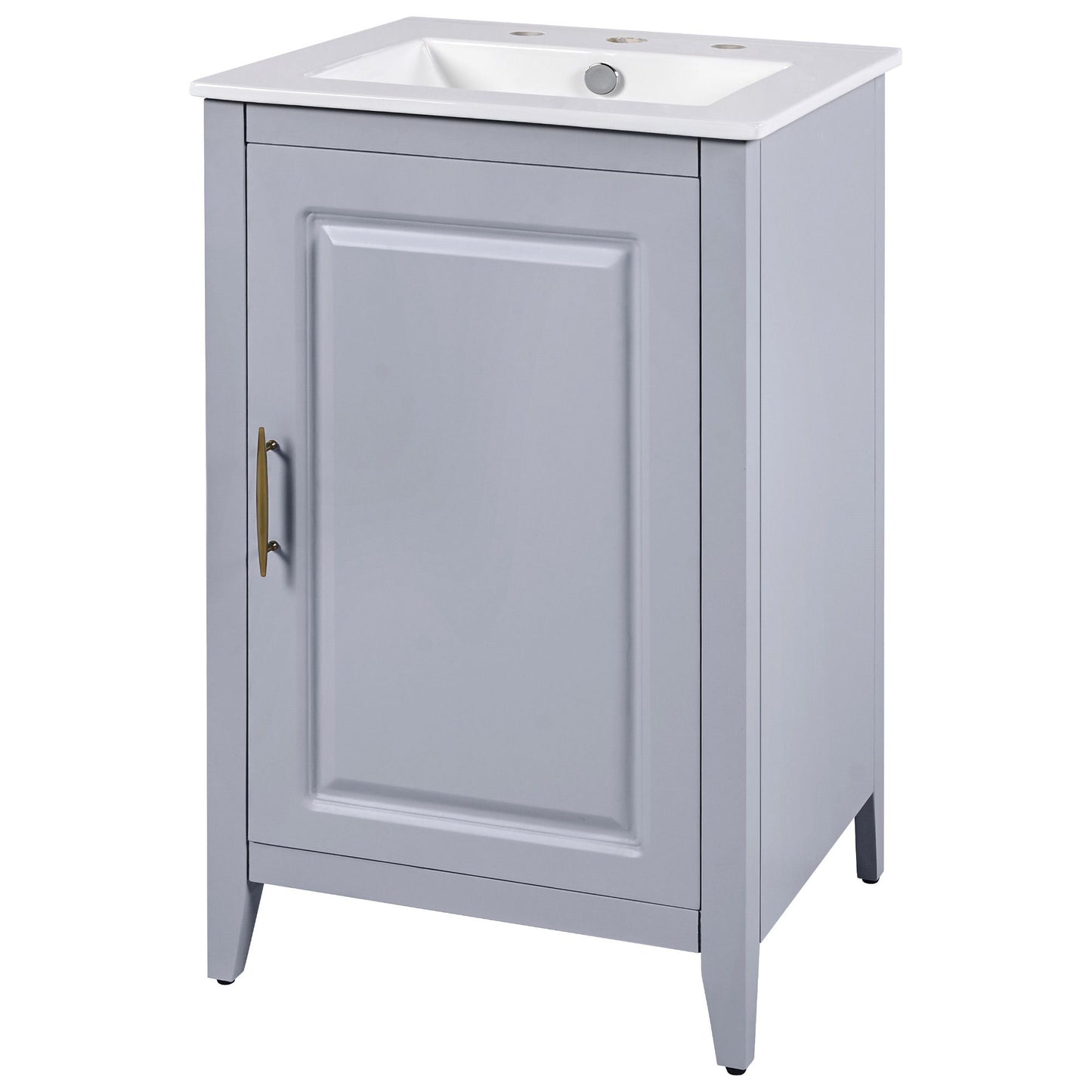 Modern 20.3" Bathroom Vanity With Sink And Functional Storage - Gray