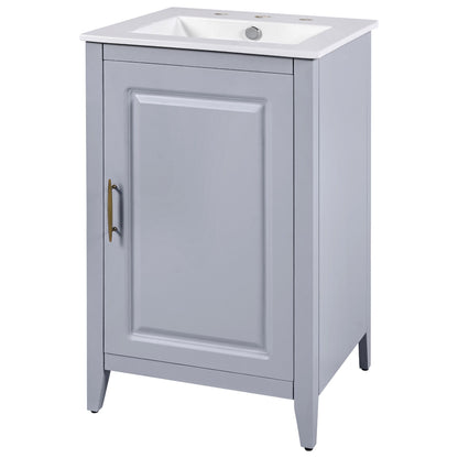 Modern 20.3" Bathroom Vanity With Sink And Functional Storage - Gray