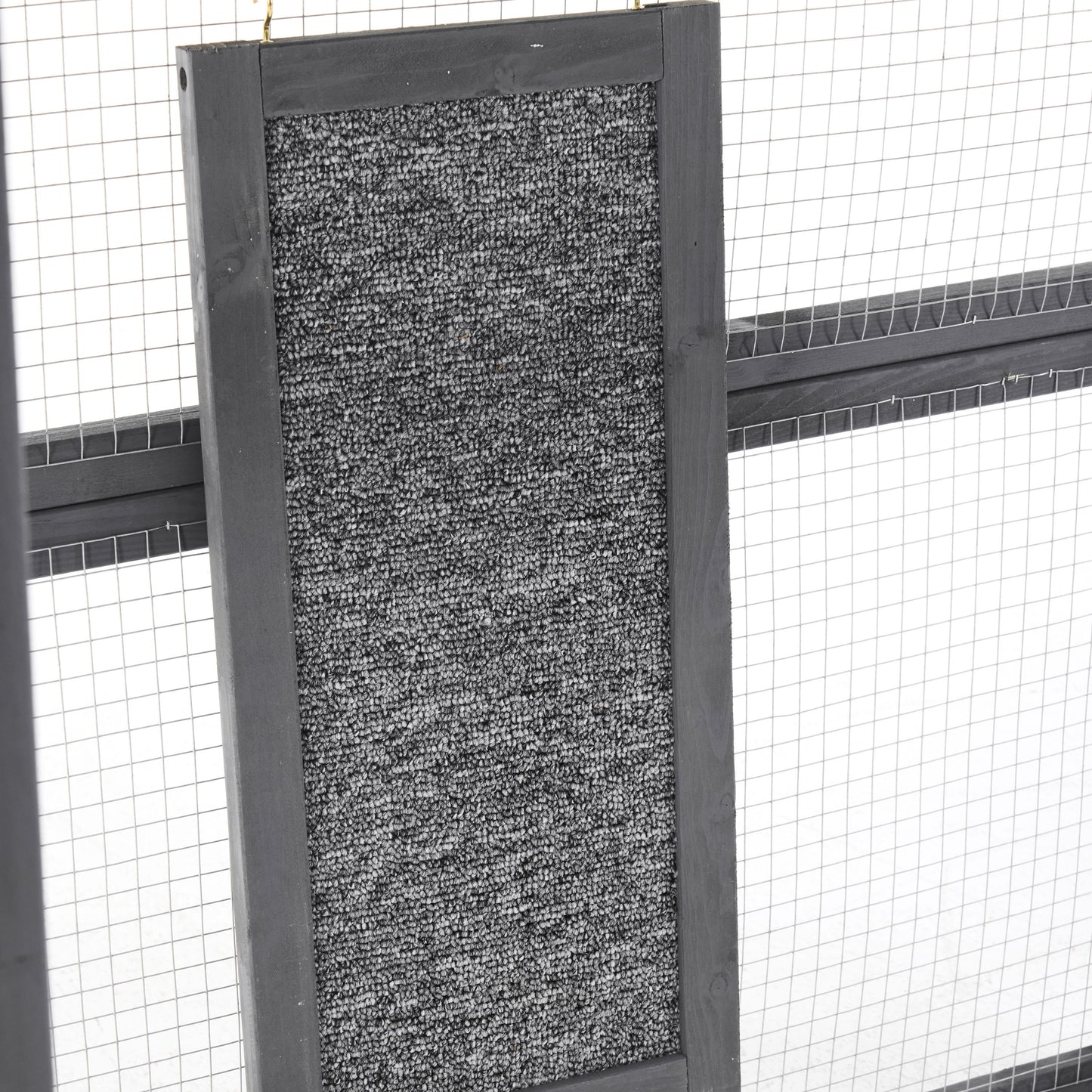 Outdoor Diy Cat House Catio With Double Enter Doors, Platforms, And Condos - Dark Gray
