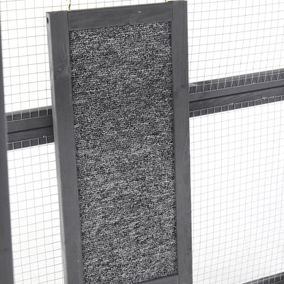 Outdoor Diy Cat House Catio With Double Enter Doors, Platforms, And Condos - Dark Gray