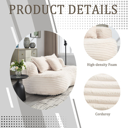 Bean Bag Sofa Lazy Sofa Comfort Lounger High Back Chair For Adults And Kids, Indoor & Outdoor - Beige
