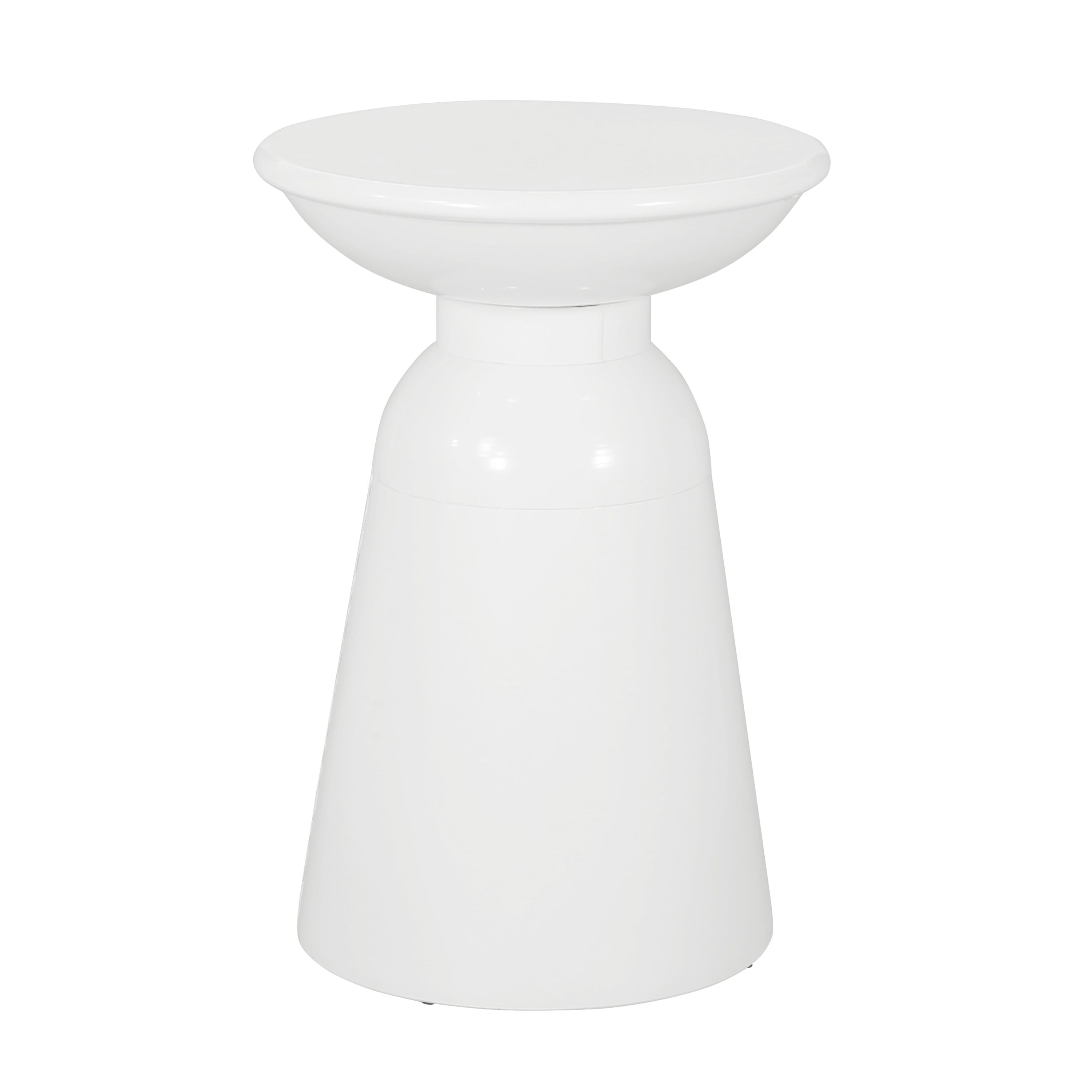 Outdoor, Metal End Table Large - White