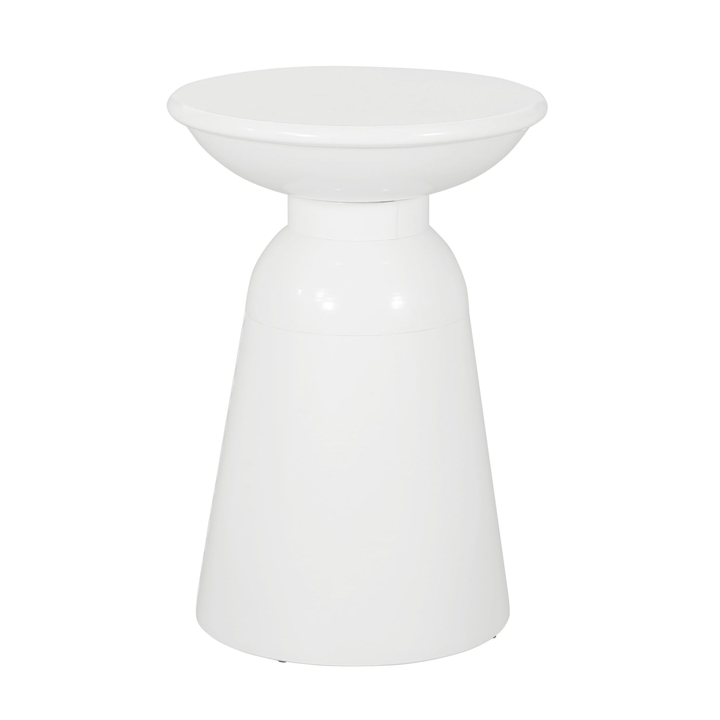 Outdoor, Metal End Table Large - White