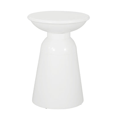 Outdoor, Metal End Table Large - White