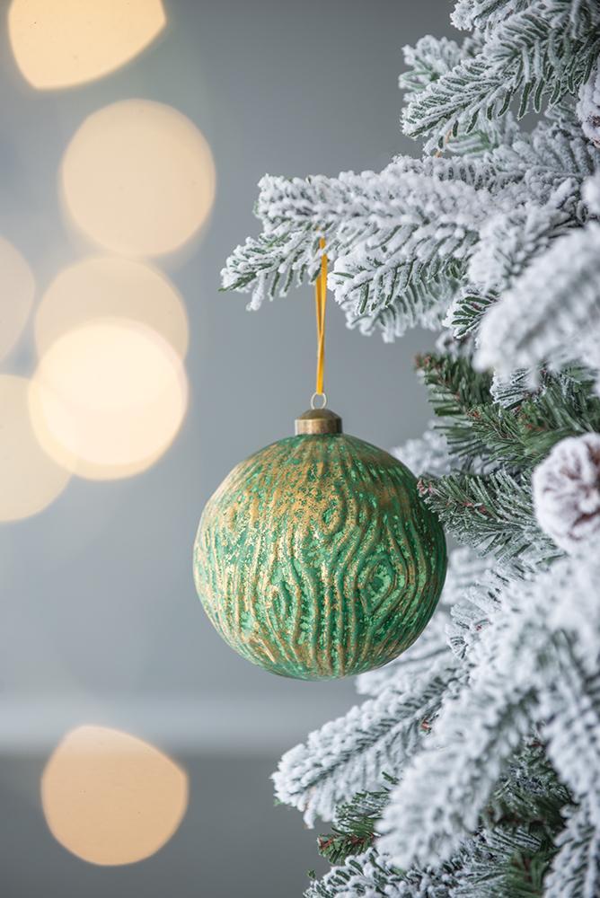 Christmas Ball Ornaments, Glass Decorative Hanging Ball Christmas Tree Ornaments For Holiday Party Decorations (Set of 4) - Green