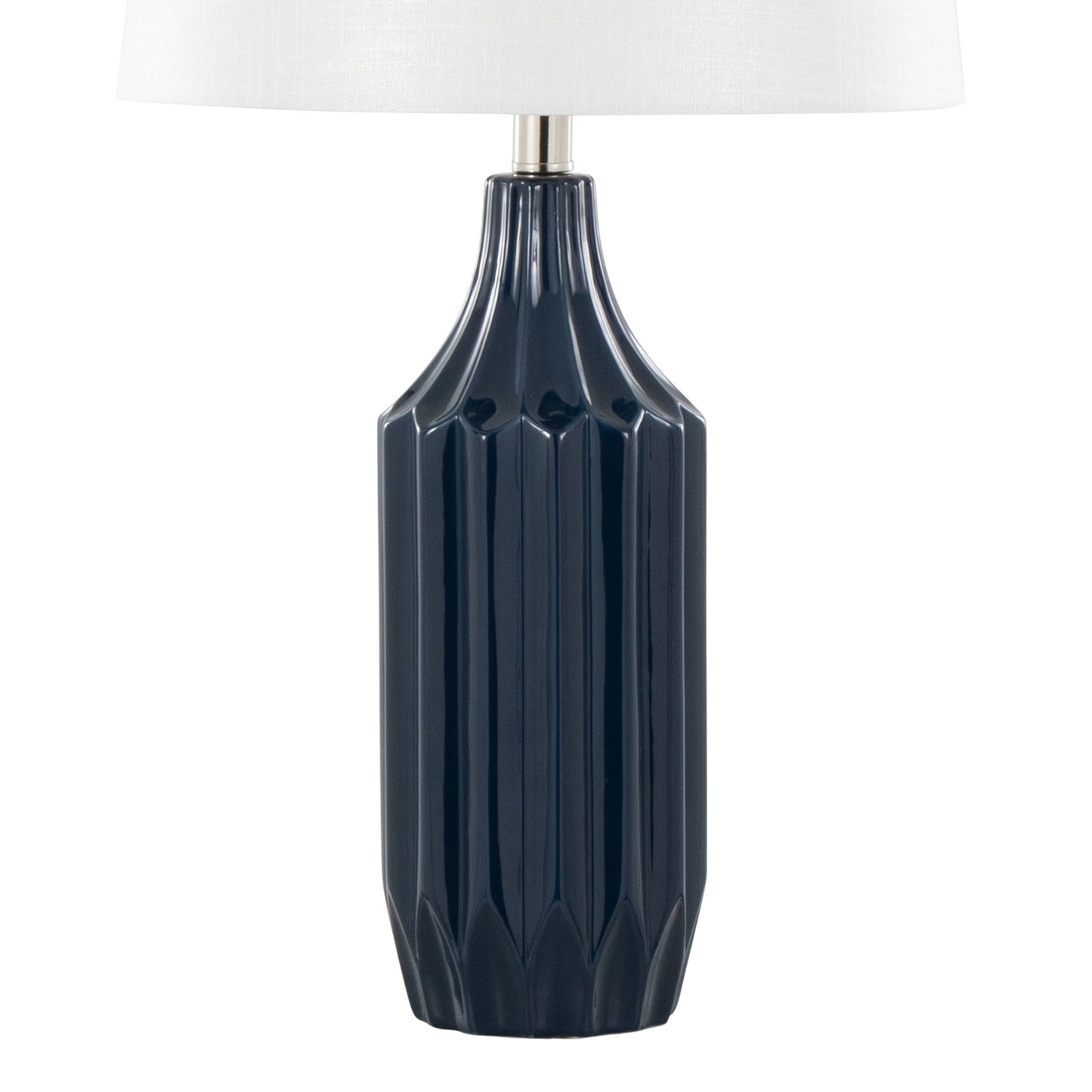 Stella - Contemporary Table Lamp - Gloss Dark Blue / White