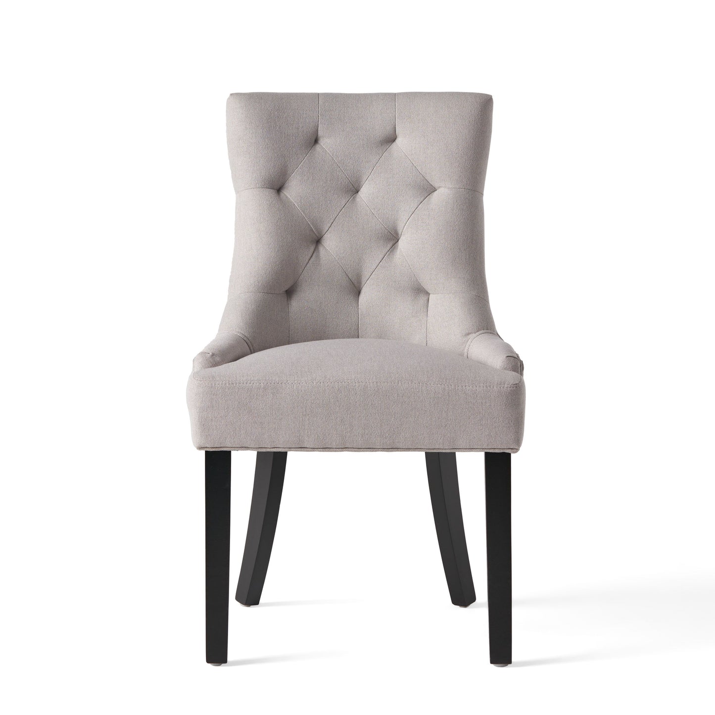 Quenching - Dining Chair With Sloped Arms And Diamond Tufting (Set of 2) - Light Gray