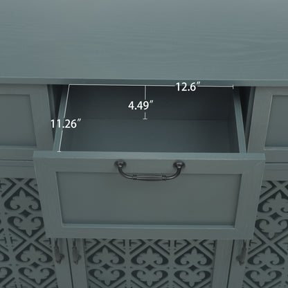 3 Door 3 Drawer Cabinet, American Furniture, Suitable For Bedroom, Living Room, Study - Dark Green