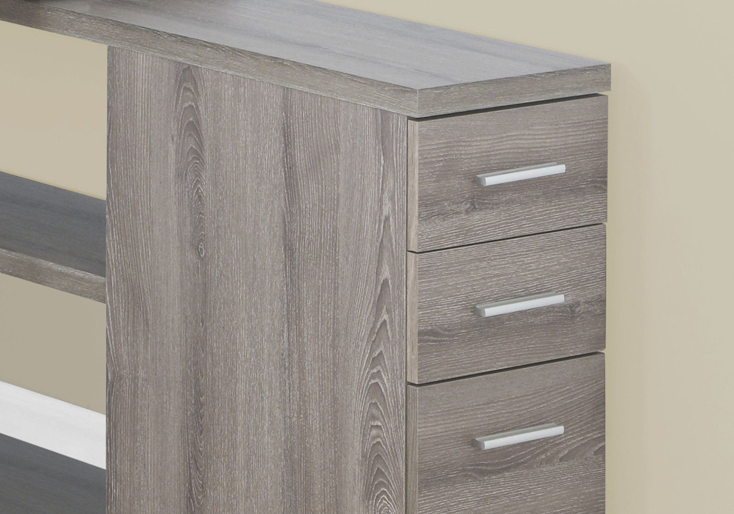 Computer Desk, Home Office, Corner, Left, Right Set - Up, Storage Drawers, L Shape, Laptop, Contemporary & Modern - Taupe