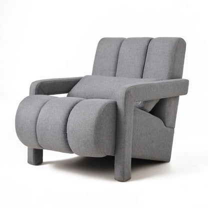 Modern Upholstered Accent Chair, Comfortable Linen Fabric With A Pillow For Living Room.Linen - Dark Gray