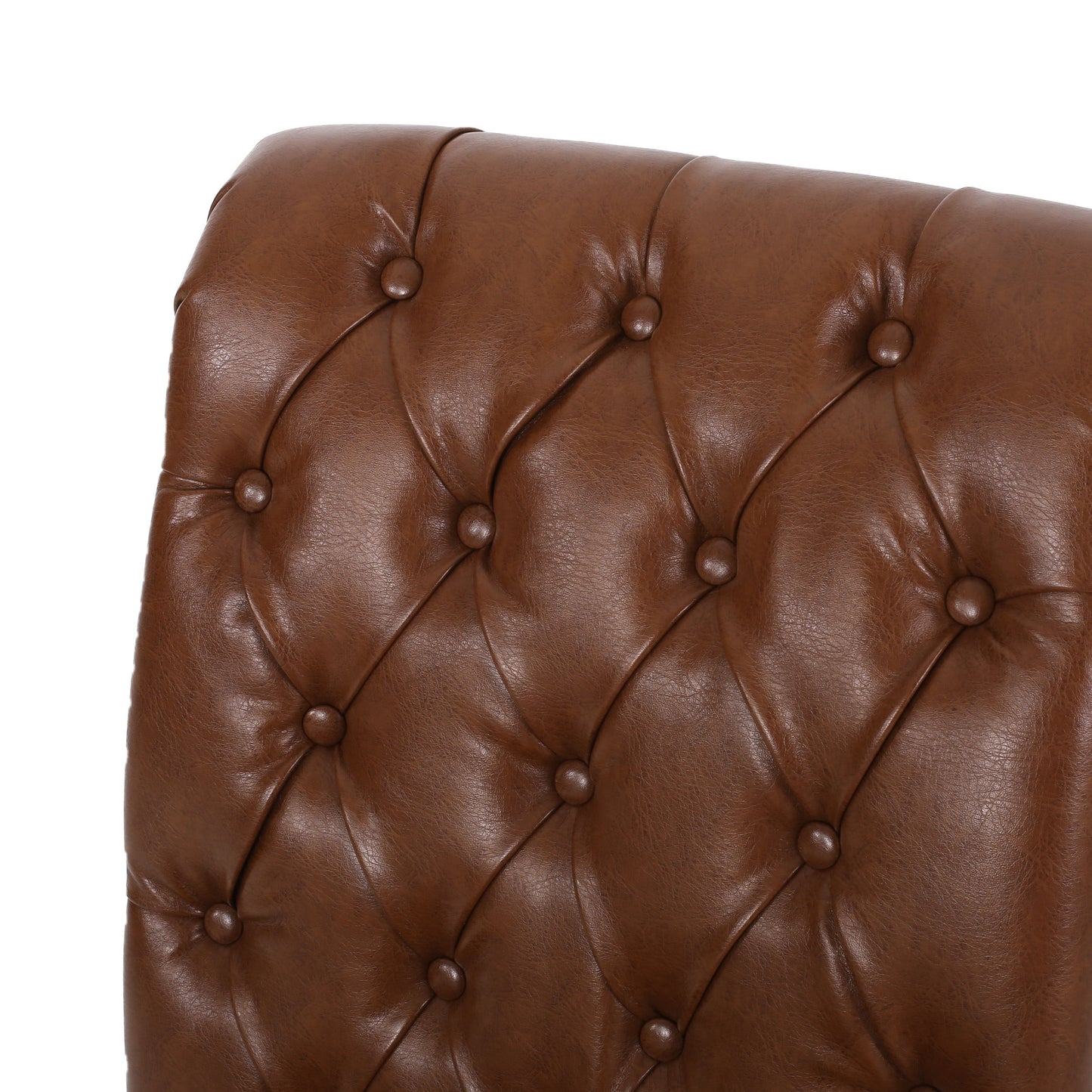Broxton - Tuft Dining Rolltop Chair (Set of 2), Contemporary Design - Light Brown