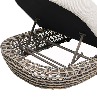 Willow - Sunbrella Upholstered Patio Lounger - Wheat Beige