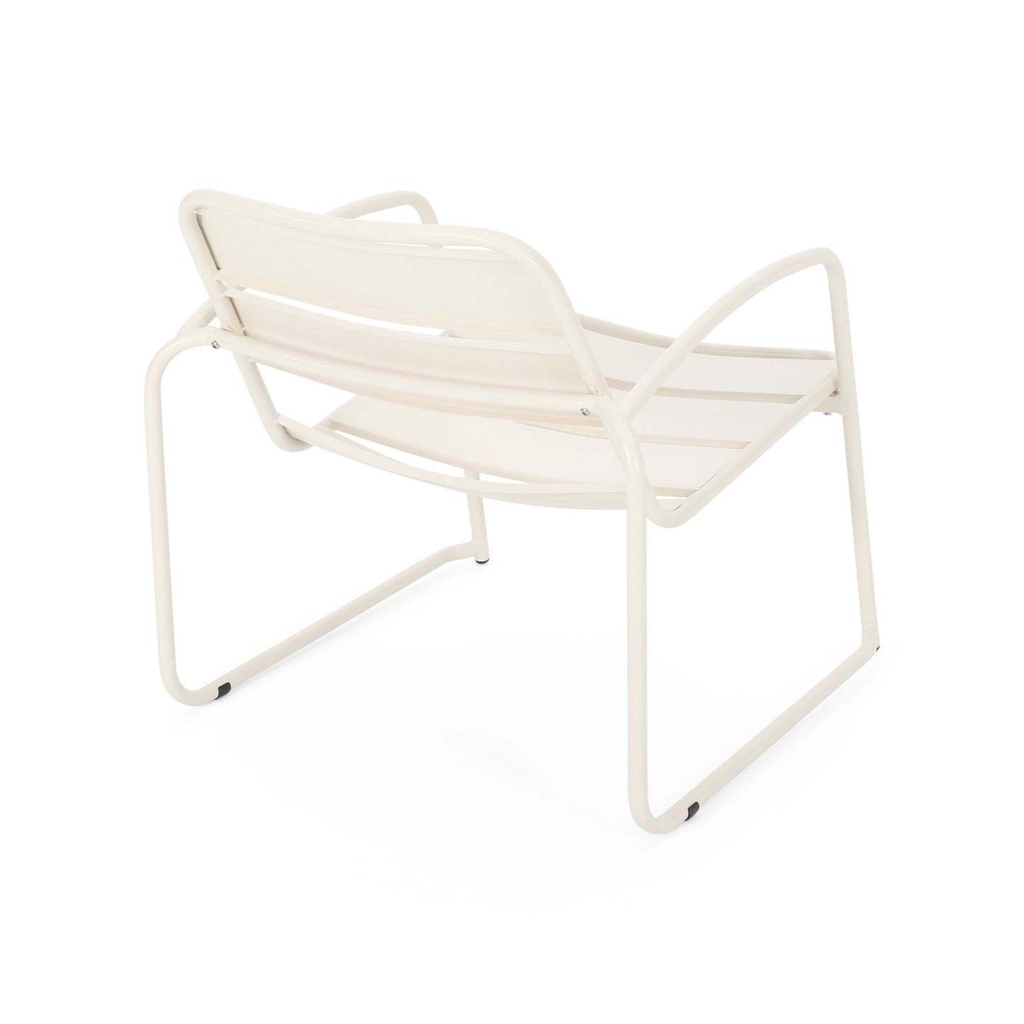 Outdoor Accent Chair With Metal Frame - White