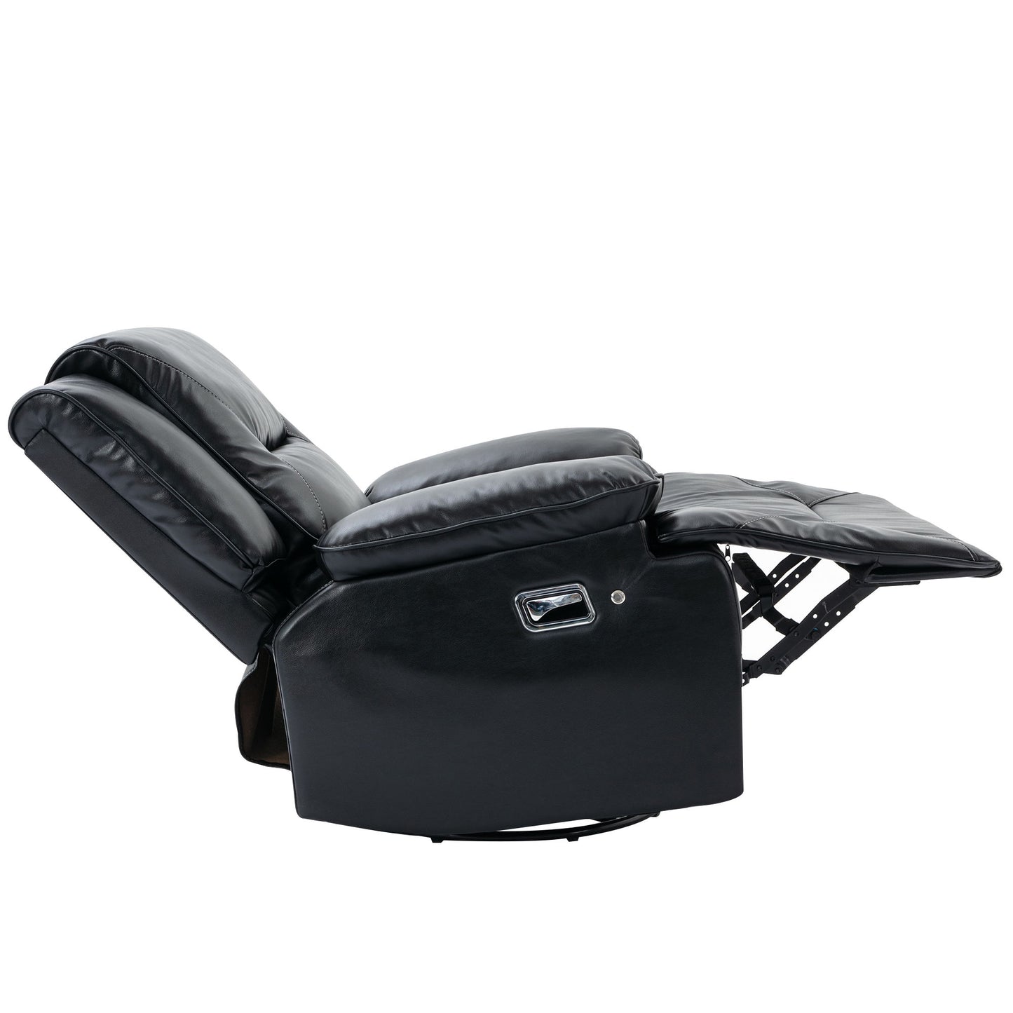 360ÔøΩÔøΩ Swivel And Rocking Home Theater Recliner Manual Recliner Chair With A Led Light Strip For Living Room - Black