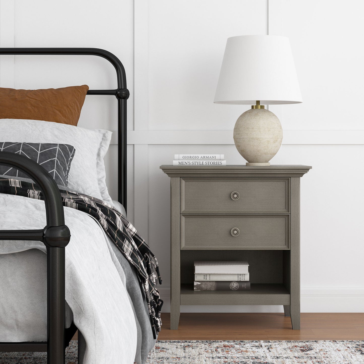 Amherst - Bedside Table - Farmhouse Gray