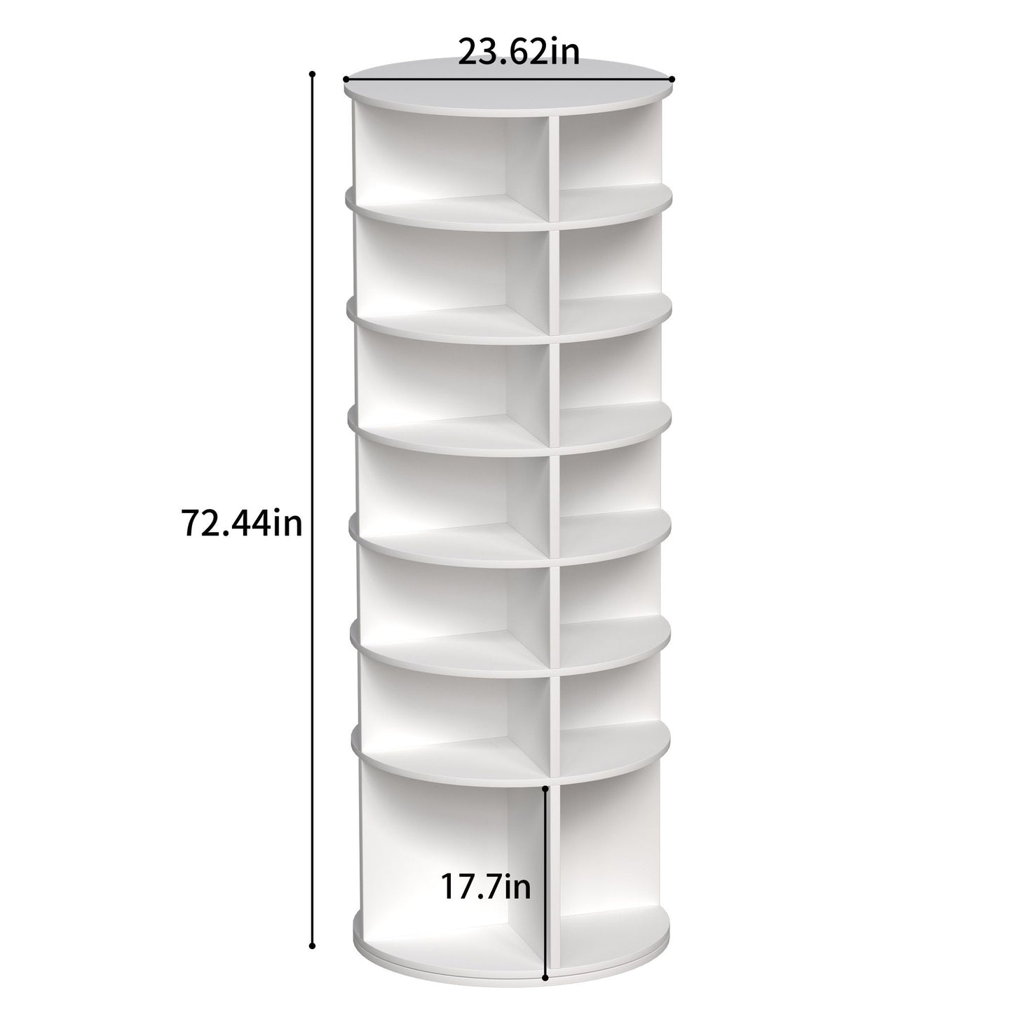 6 Tier Spinning Shoe Rack, Free Standing, 360ÔøΩÔøΩ Revolving Shoe Organizer - White