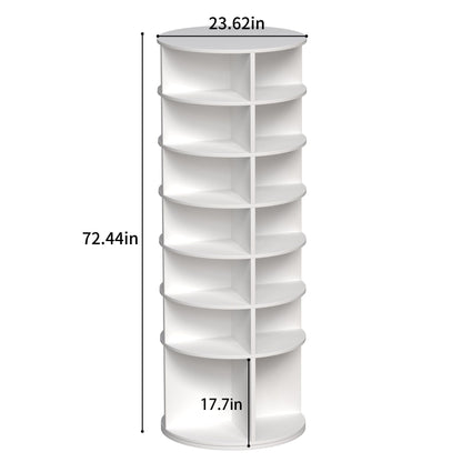 6 Tier Spinning Shoe Rack, Free Standing, 360ÔøΩÔøΩ Revolving Shoe Organizer - White