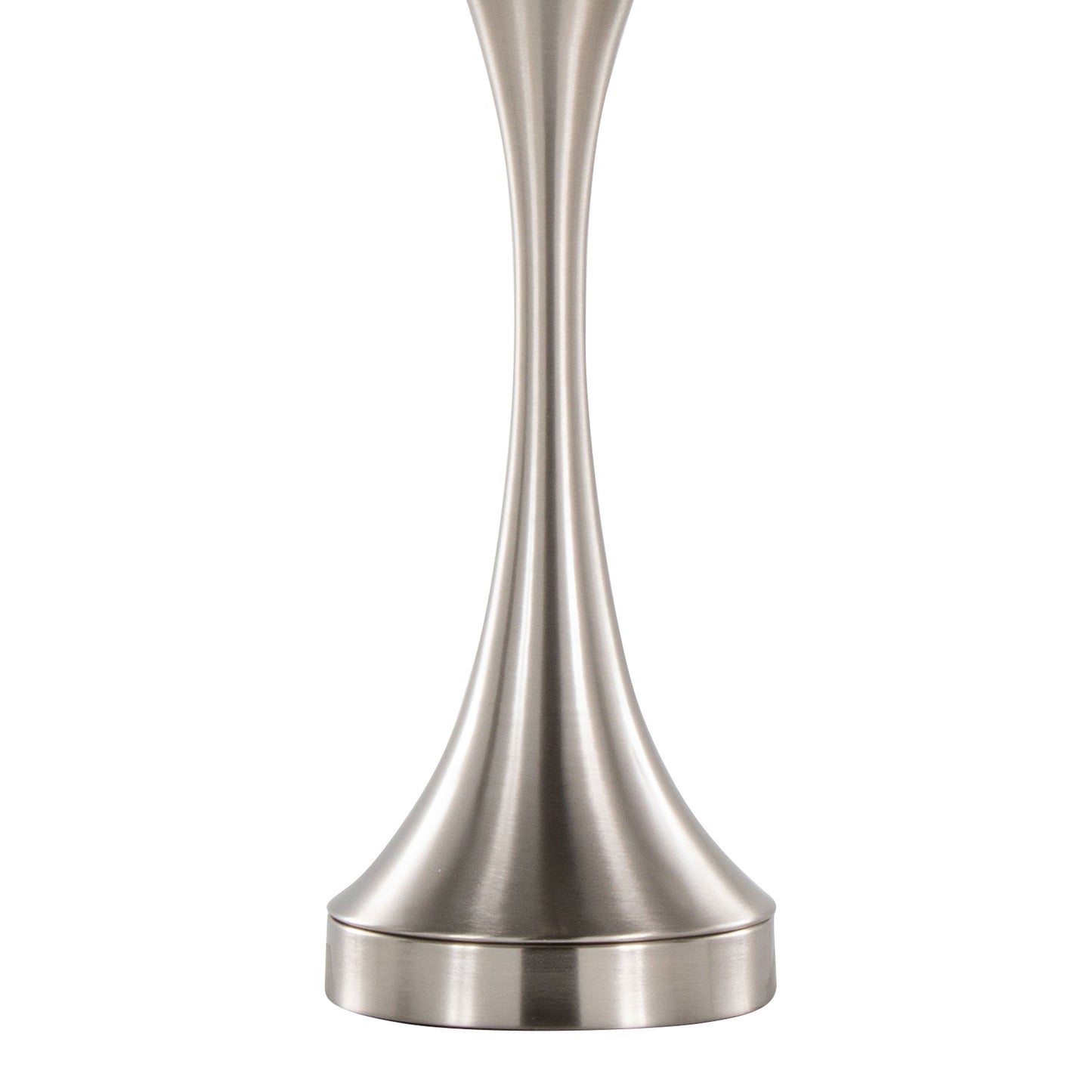 Lenuxe - Contemporary Table Lamp Built In USB Port (Set of 2) - Nickel / Gray