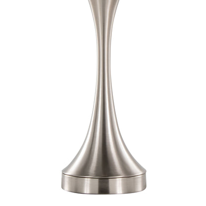 Lenuxe - Contemporary Table Lamp Built In USB Port (Set of 2) - Nickel / Gray