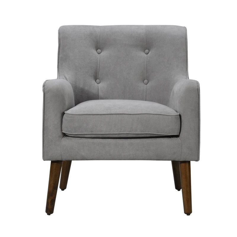 Ryder - Mid Century Modern Woven Fabric Tufted Armchair - Steel Gray