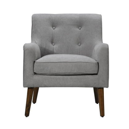 Ryder - Mid Century Modern Woven Fabric Tufted Armchair - Steel Gray