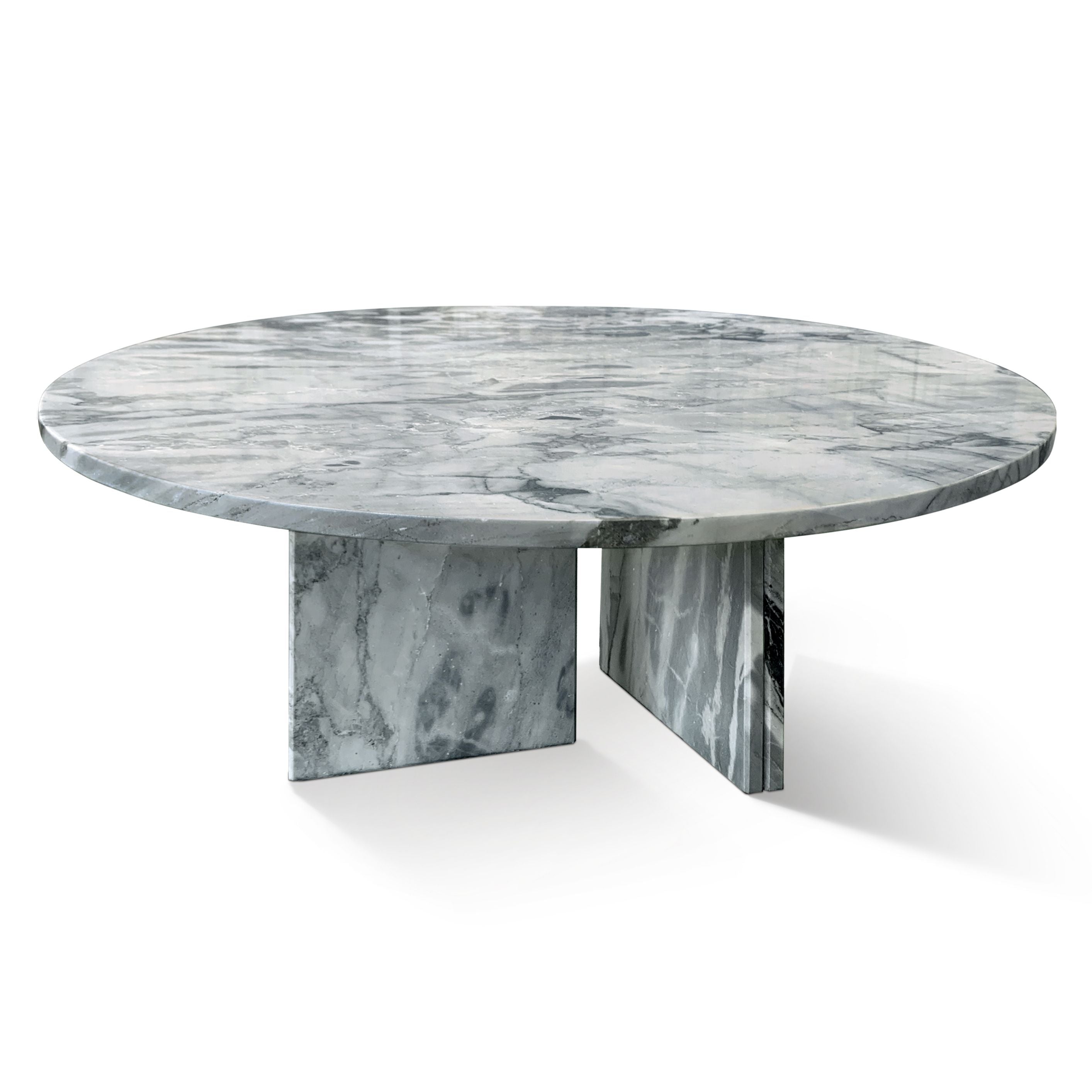 Luxury Natural Marble Coffee Table Genuine Marble, Living Room Centerpiece - Blue Gray