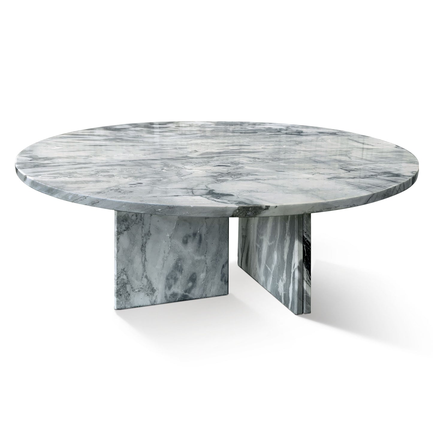 Luxury Natural Marble Coffee Table Genuine Marble, Living Room Centerpiece - Blue Gray
