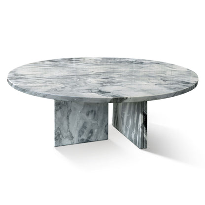 Luxury Natural Marble Coffee Table Genuine Marble, Living Room Centerpiece - Blue Gray