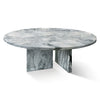 Luxury Natural Marble Coffee Table Genuine Marble, Living Room Centerpiece - Blue Gray