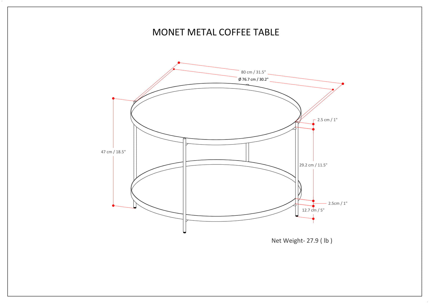 Monet - Coffee Table - Black