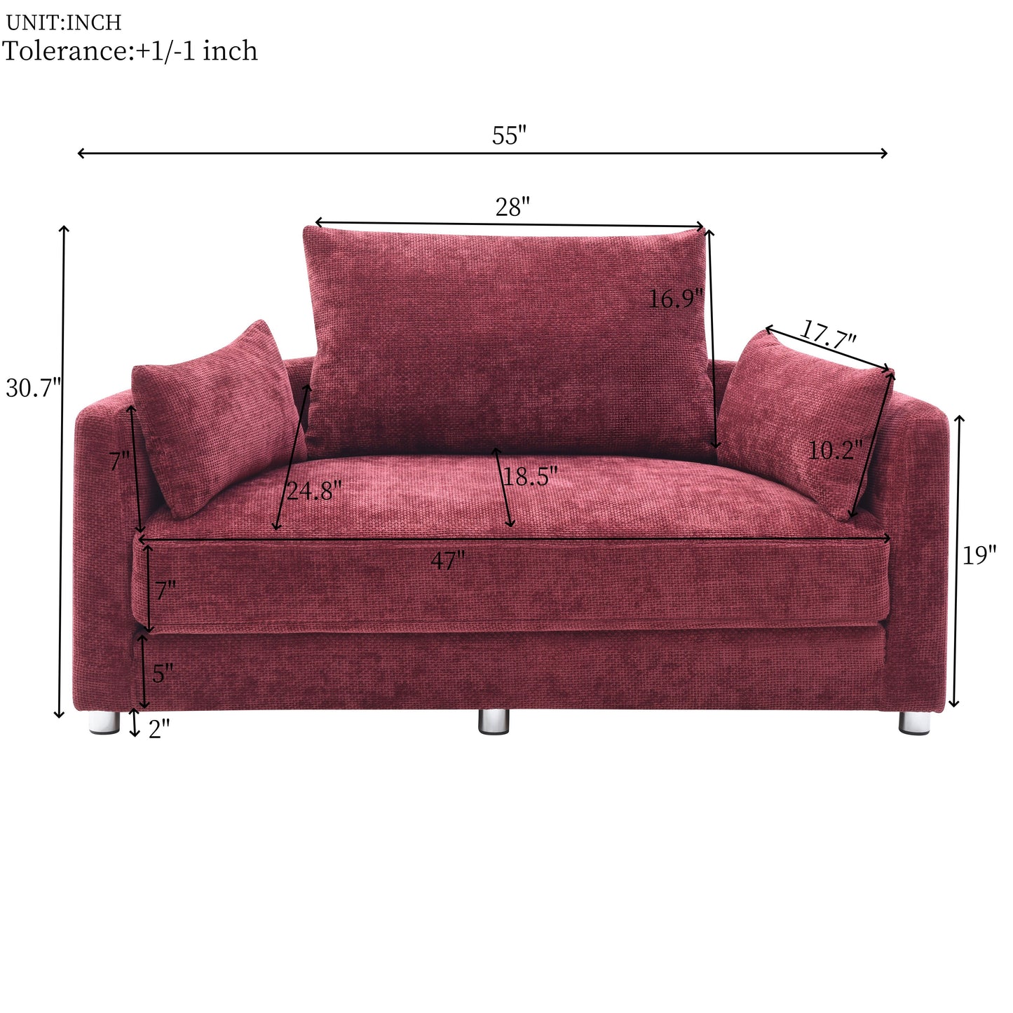 Multi-Functional Foldable Sleeper Sofa Bed, Floor Sofa Chair Bed, Circular Adjustable Futon Sitting And Sleeping Sofa - Burgundy