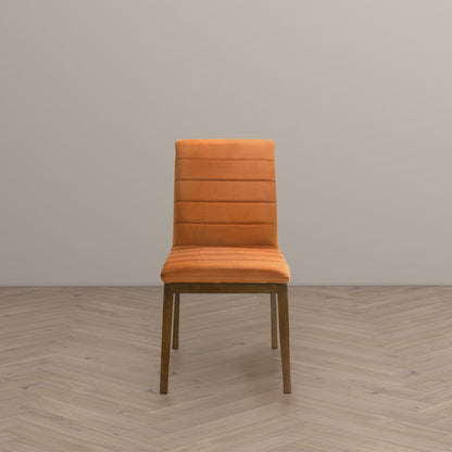 Ines - Dining Chair (Set of 2) - Brown / Burnt Orange