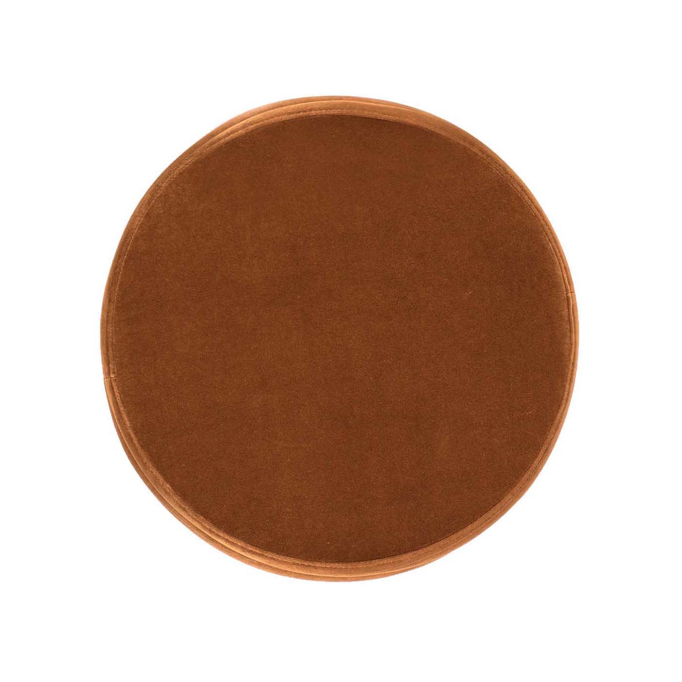 Fuji - Oversized Round Storage Ottoman - Burnt Orange