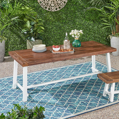 Equilibrium - Outdoor Dining Table With Slat Top - Dark Brown