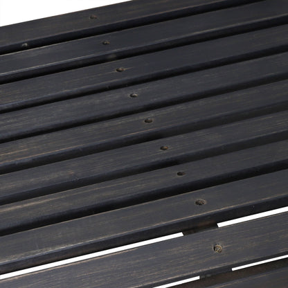 Alejandro - Acacia Wood Porch Swing With Slat Panel Seating - Dark Gray