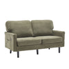 Mid Century Modern Loveseat Sofa With USB Ports, Removable Pillow Cover - Green