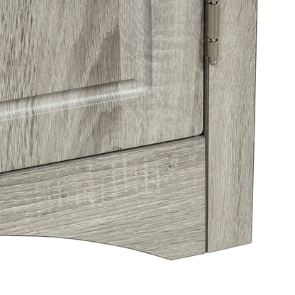 Triangle Bathroom Storage Cabinet With Adjustable Shelves, Freestanding Floor Cabinet For Home Kitchen - Oak