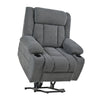 Power Lift Recliner Chair - Fabric Single Sofa With Extended Footrest, Remote Control, Cup Holders, And Side Pockets For Living Room Or Home Theater - Dark Gray