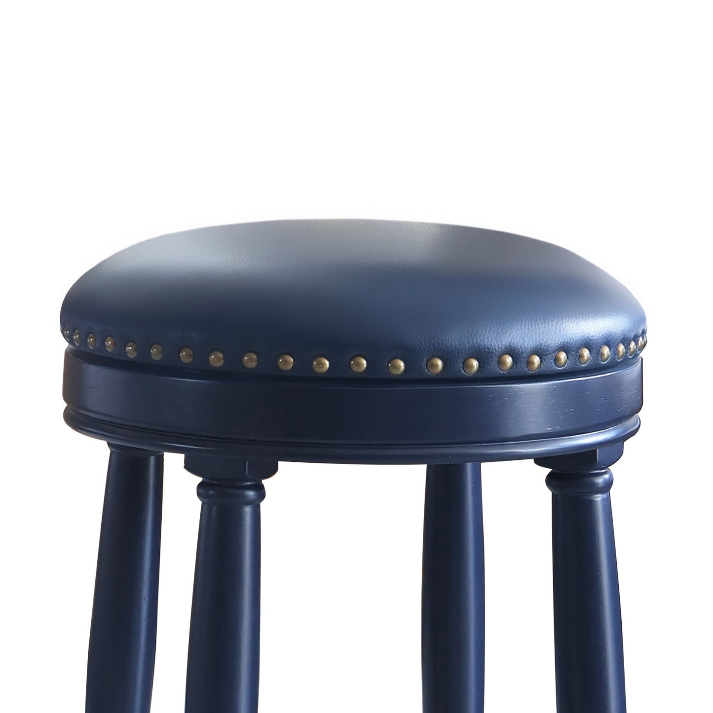 Stylish Accent Counter Height Bar Stools (Set of 2) With 360ÔøΩÔøΩ Swivel And Upholstered Seat - Dark Blue