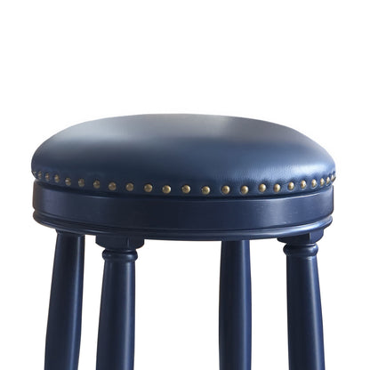 Stylish Accent Counter Height Bar Stools (Set of 2) With 360ÔøΩÔøΩ Swivel And Upholstered Seat - Dark Blue