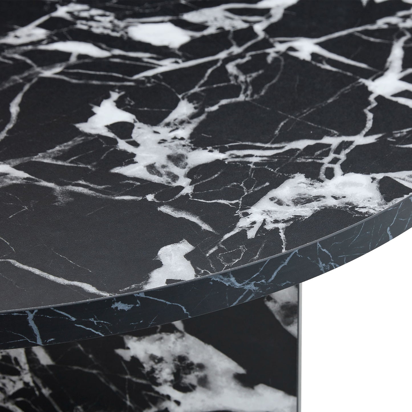 Versatile Round Coffee Table For Various Interior Styles, Exhibiting Modern Minimalism And Nordic Charm - Black / Black White