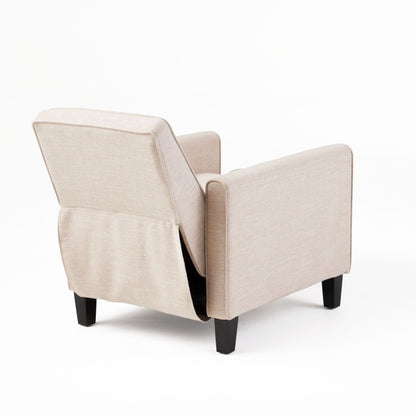 Linen Push Back Chair For Elegant Home - Light Beige